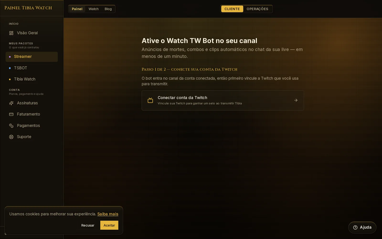 Passo 1 — Painel "Meu Bot da Twitch"